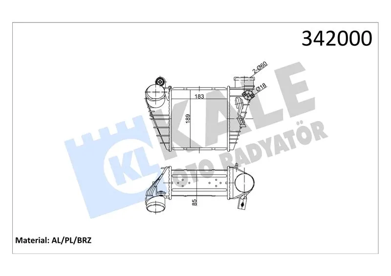 KALE RADYATOR TURBO RADYATÖRÜ INTERCOOLER KALE 342000