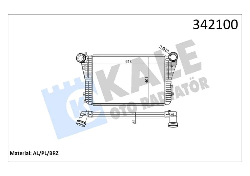 KALE RADYATOR TURBO RADYATÖRÜ INTERCOOLER KALE 342100