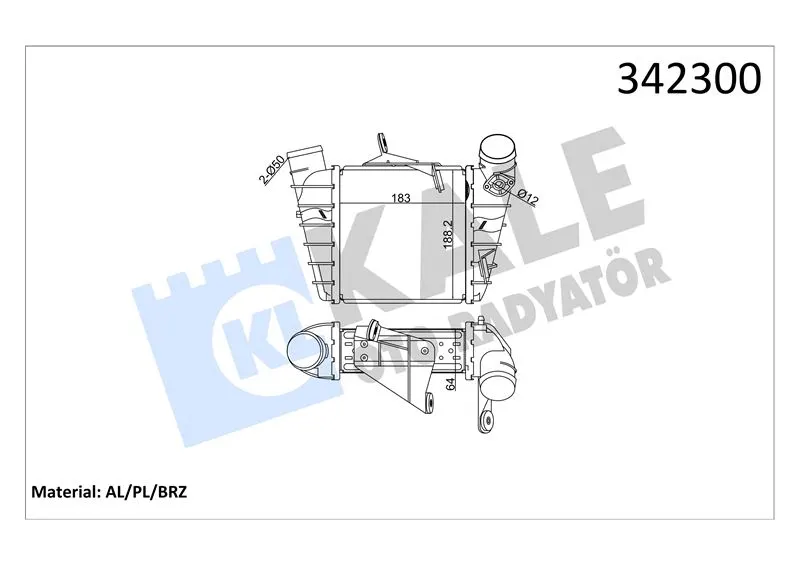 KALE RADYATOR TURBO RADYATÖRÜ INTERCOOLER KALE 342300
