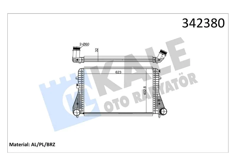 KALE RADYATOR TURBO RADYATÖRÜ INTERCOOLER KALE 342380