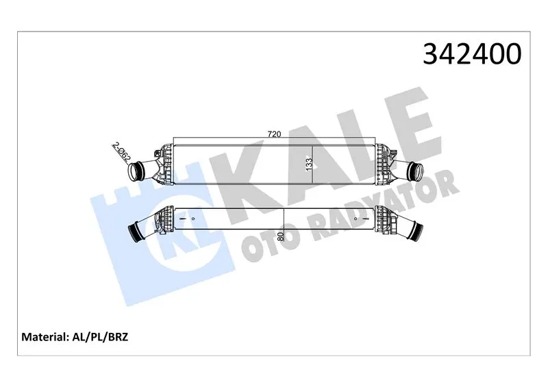 KALE RADYATOR TURBO RADYATÖRÜ INTERCOOLER KALE 342400