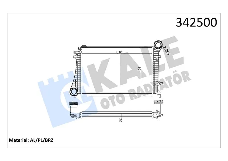KALE RADYATOR TURBO RADYATÖRÜ INTERCOOLER KALE 342500