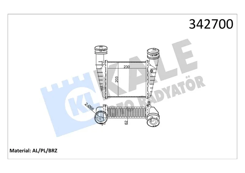 KALE RADYATOR TURBO RADYATÖRÜ INTERCOOLER KALE 342700