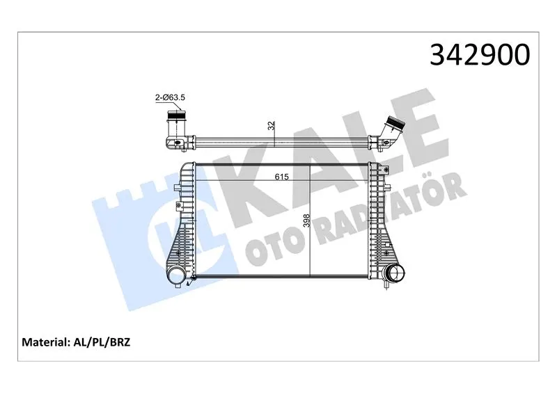 KALE RADYATOR TURBO RADYATÖRÜ INTERCOOLER KALE 342900