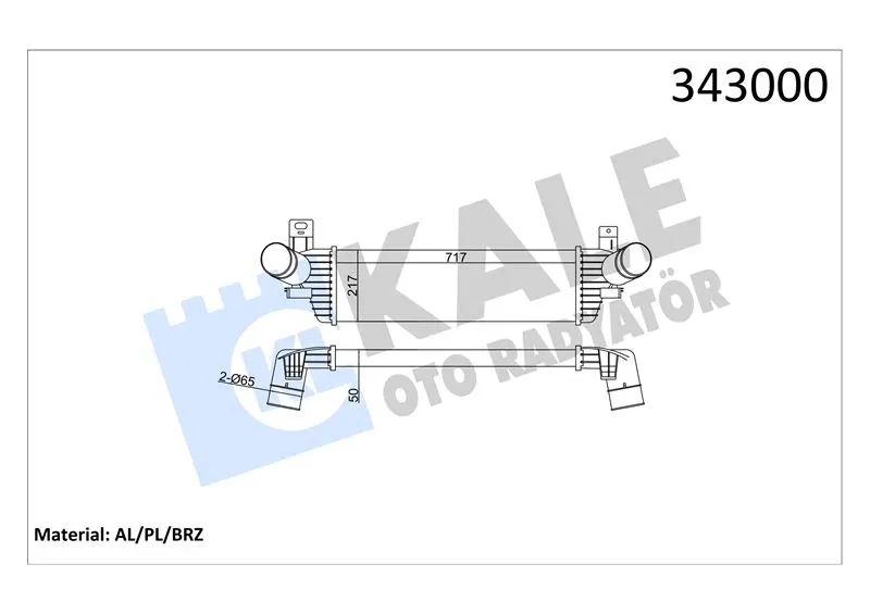KALE RADYATOR TURBO RADYATÖRÜ INTERCOOLER KALE 343000