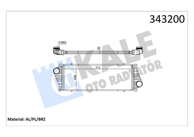KALE RADYATOR TURBO RADYATÖRÜ INTERCOOLER KALE 343200