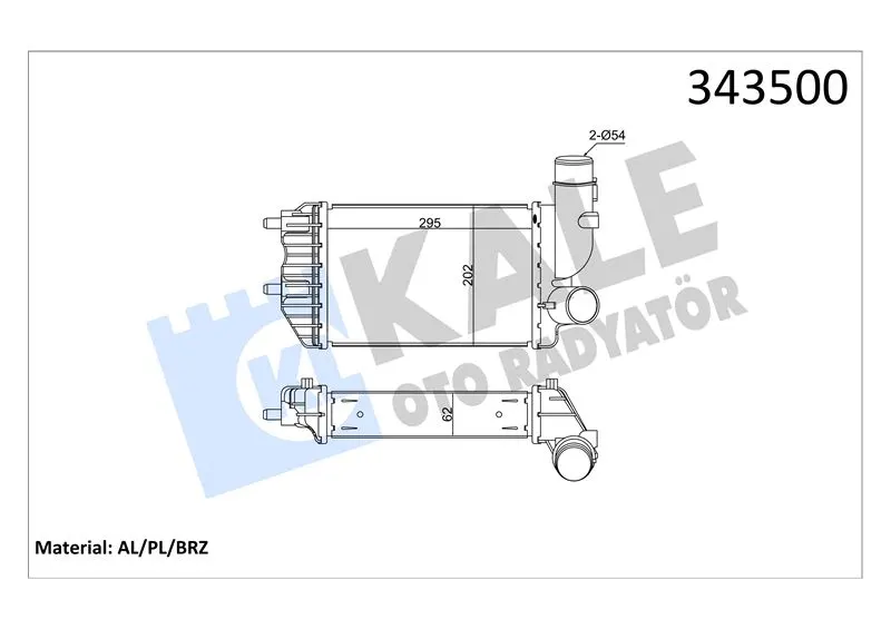 KALE RADYATOR TURBO RADYATÖRÜ INTERCOOLER KALE 343500
