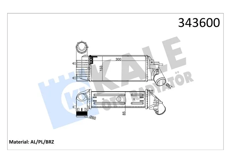 KALE RADYATOR TURBO RADYATÖRÜ INTERCOOLER KALE 343600