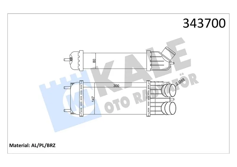 KALE RADYATOR TURBO RADYATÖRÜ INTERCOOLER KALE 343700