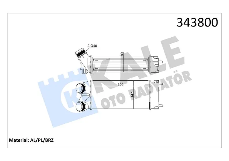 KALE RADYATOR TURBO RADYATÖRÜ INTERCOOLER KALE 343800