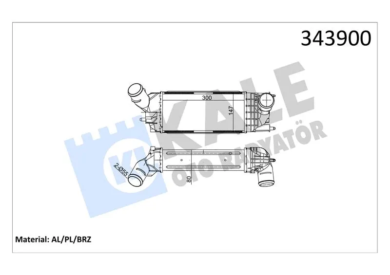 KALE RADYATOR TURBO RADYATÖRÜ INTERCOOLER KALE 343900