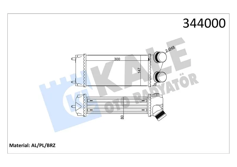 KALE RADYATOR TURBO RADYATÖRÜ INTERCOOLER KALE 344000