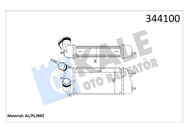 KALE RADYATOR TURBO RADYATÖRÜ INTERCOOLER KALE 344100