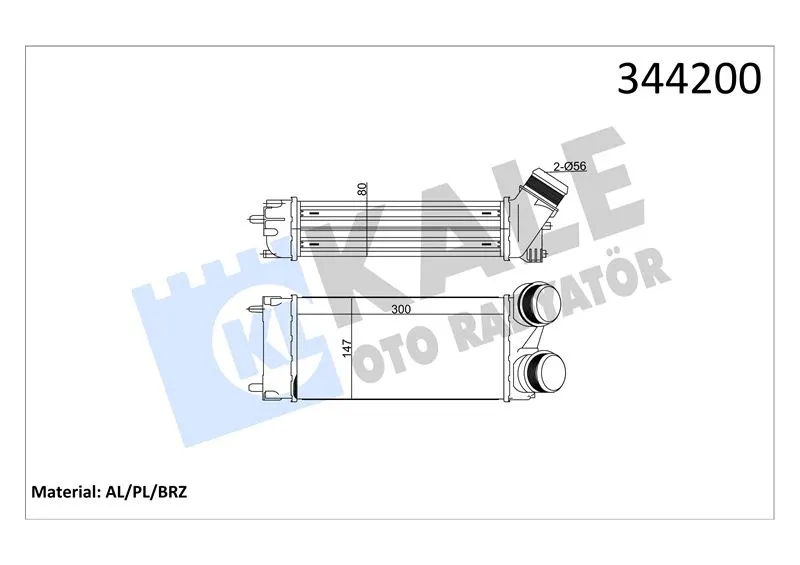 KALE RADYATOR TURBO RADYATÖRÜ INTERCOOLER KALE 344200