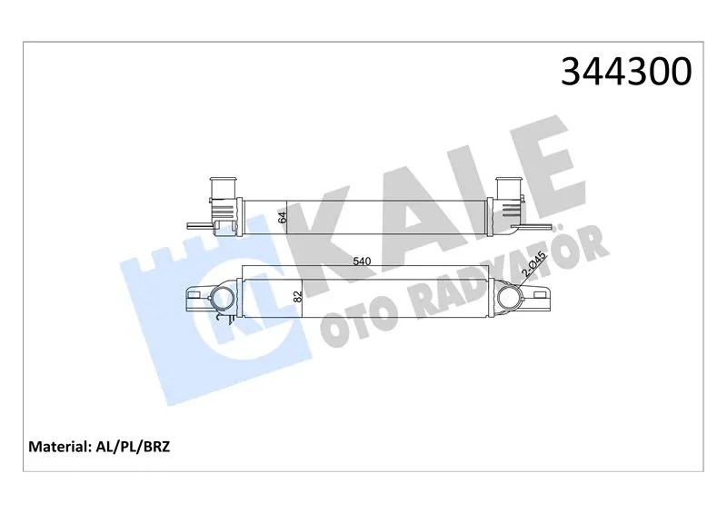 KALE RADYATOR TURBO RADYATÖRÜ INTERCOOLER KALE 344300