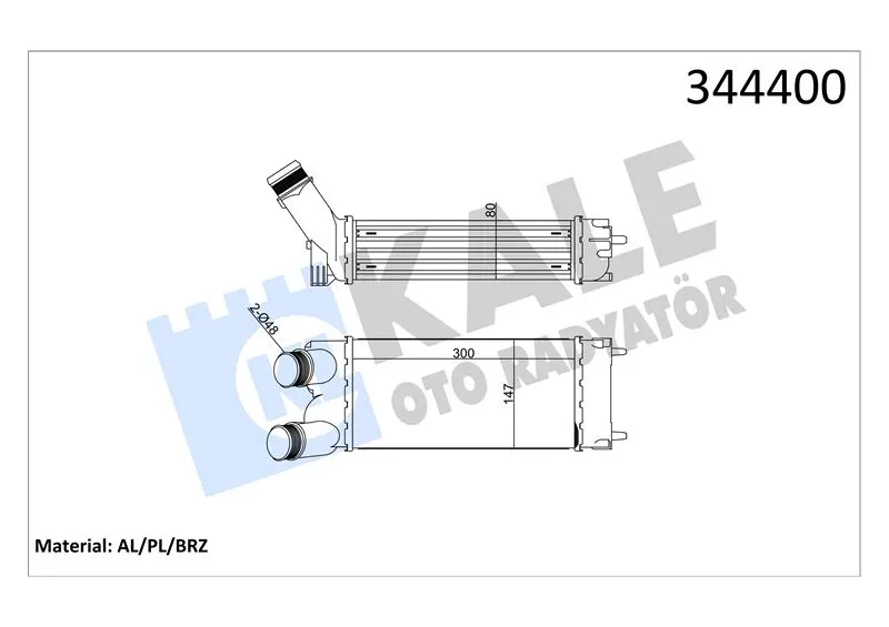 KALE RADYATOR TURBO RADYATÖRÜ INTERCOOLER KALE 344400