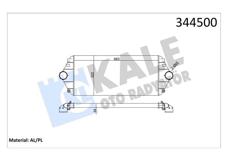 KALE RADYATOR TURBO RADYATÖRÜ INTERCOOLER KALE 344500