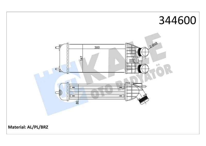 KALE RADYATOR TURBO RADYATÖRÜ INTERCOOLER KALE 344600