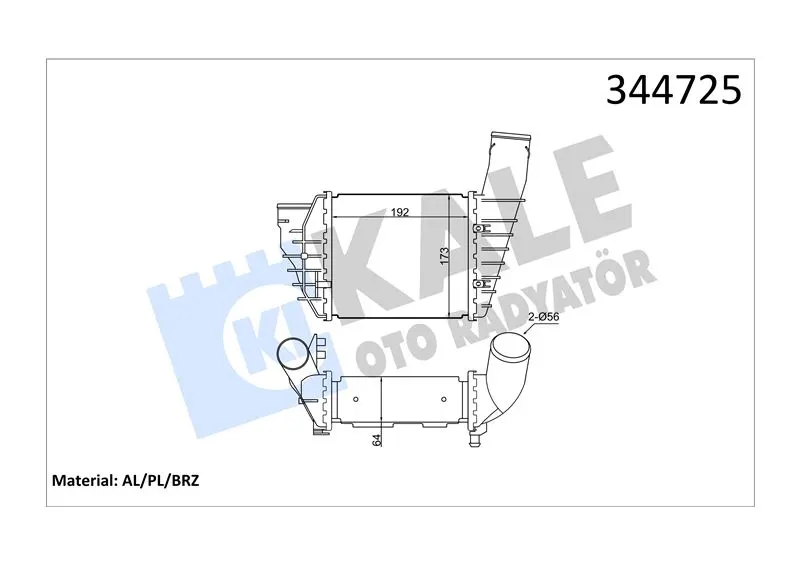 KALE RADYATOR TURBO RADYATÖRÜ INTERCOOLER KALE 344725