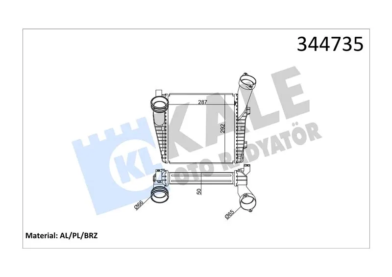 KALE RADYATOR TURBO RADYATÖRÜ INTERCOOLER KALE 344735