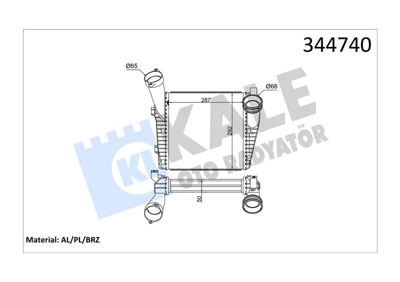 KALE RADYATOR TURBO RADYATÖRÜ INTERCOOLER KALE 344740