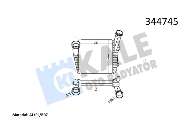 KALE RADYATOR TURBO RADYATÖRÜ INTERCOOLER KALE 344745