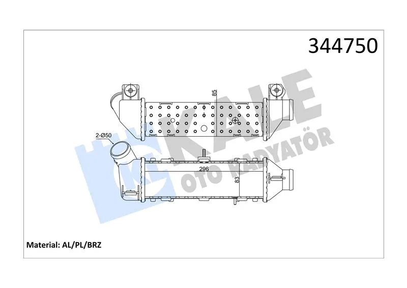 KALE RADYATOR TURBO RADYATÖRÜ INTERCOOLER KALE 344750