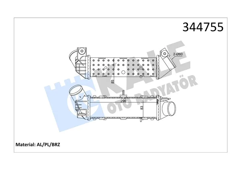 KALE RADYATOR TURBO RADYATÖRÜ INTERCOOLER KALE 344755