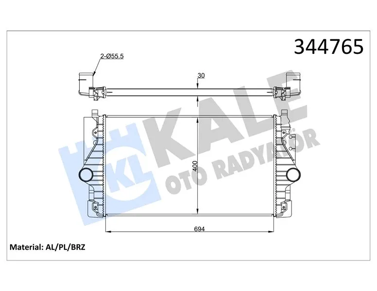 KALE RADYATOR TURBO RADYATÖRÜ INTERCOOLER KALE 344765