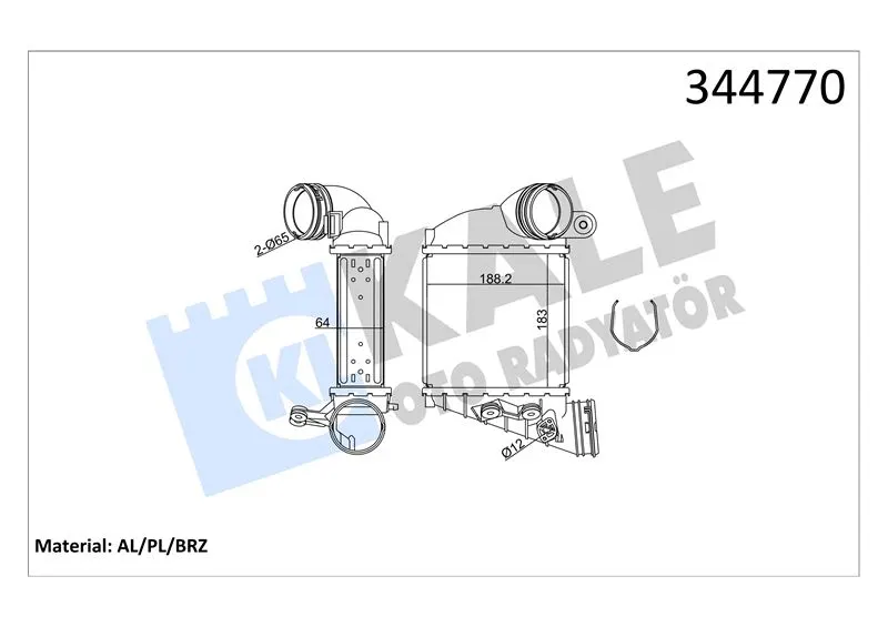 KALE RADYATOR TURBO RADYATÖRÜ INTERCOOLER KALE 344770