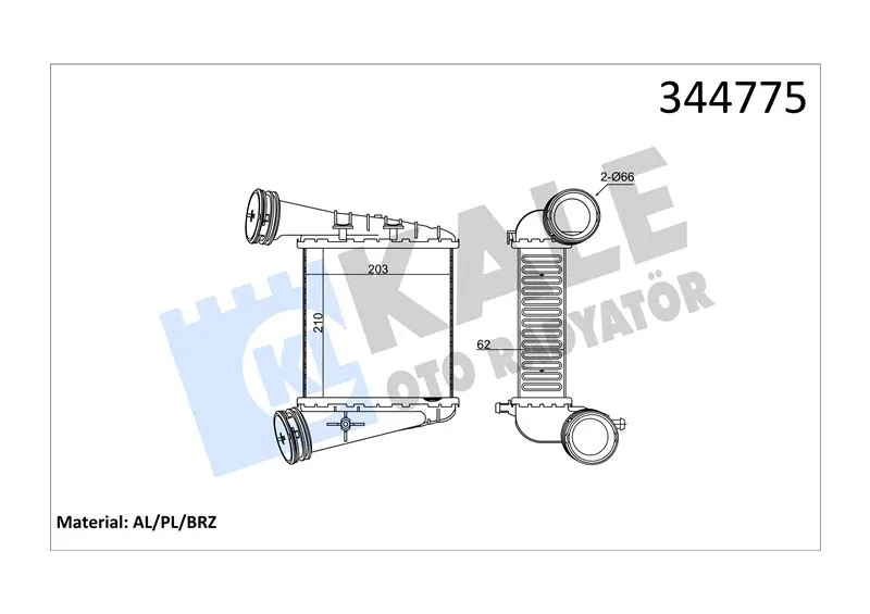 KALE RADYATOR TURBO RADYATÖRÜ INTERCOOLER KALE 344775