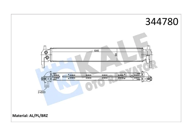 KALE RADYATOR TURBO RADYATÖRÜ INTERCOOLER KALE 344780