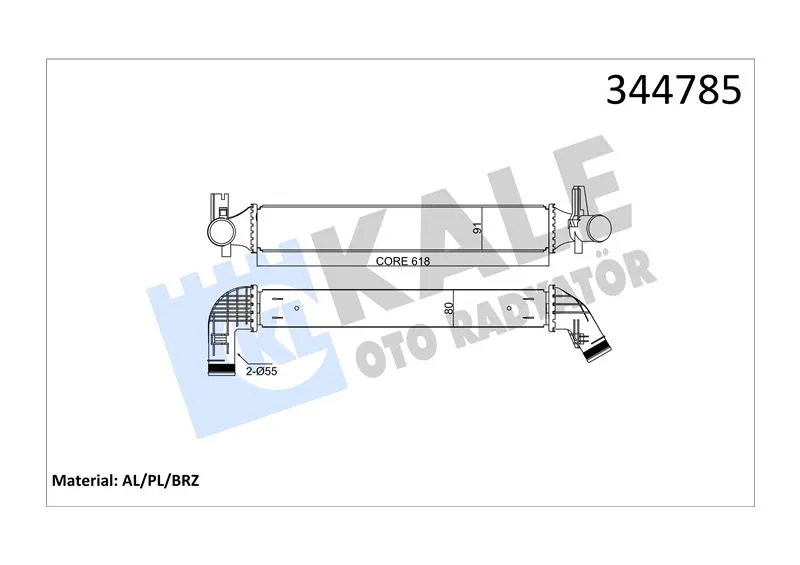 KALE RADYATOR TURBO RADYATÖRÜ INTERCOOLER KALE 344785