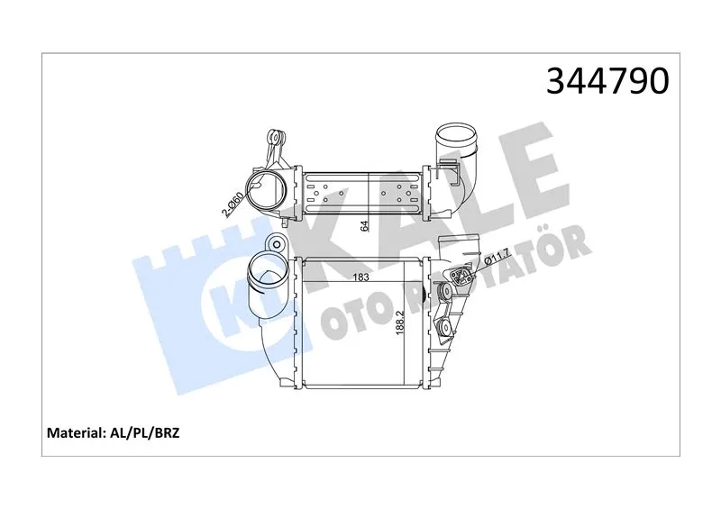 KALE RADYATOR TURBO RADYATÖRÜ INTERCOOLER KALE 344790