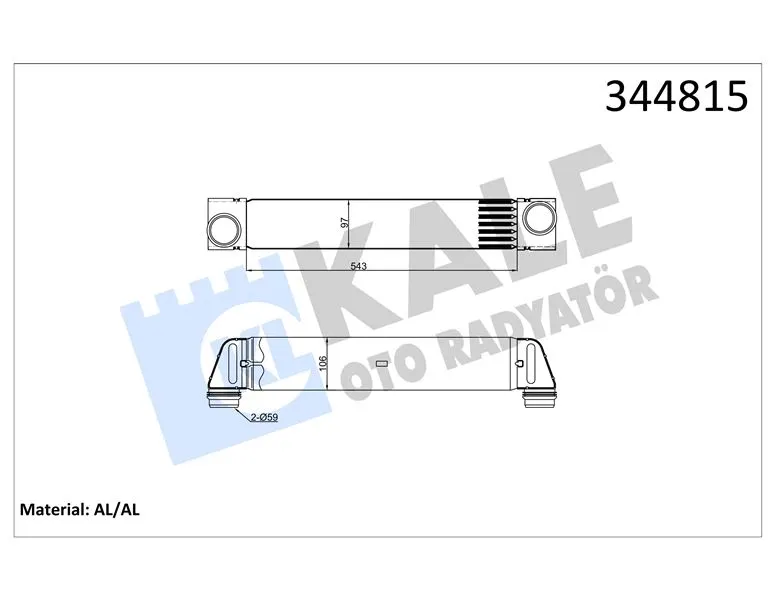 KALE RADYATOR TURBO RADYATÖRÜ INTERCOOLER KALE 344815