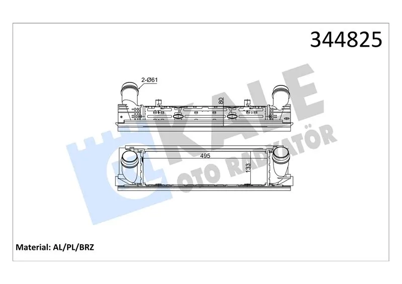 KALE RADYATOR TURBO RADYATÖRÜ INTERCOOLER KALE 344825