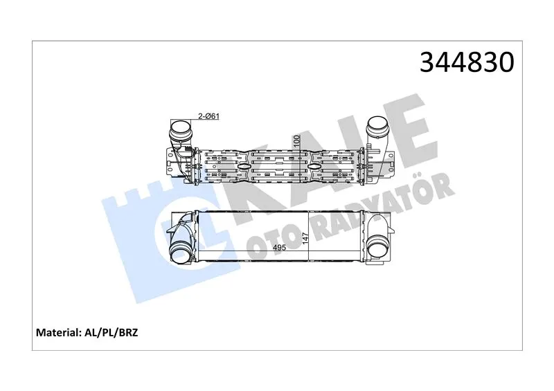 KALE RADYATOR TURBO RADYATÖRÜ INTERCOOLER KALE 344830