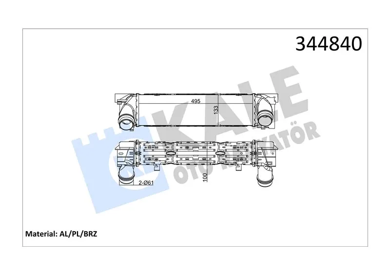 KALE RADYATOR TURBO RADYATÖRÜ INTERCOOLER KALE 344840