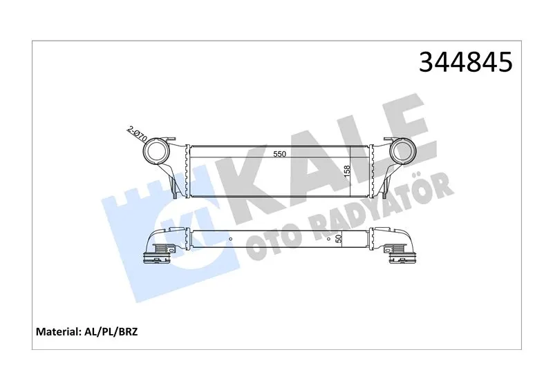 KALE RADYATOR TURBO RADYATÖRÜ INTERCOOLER KALE 344845