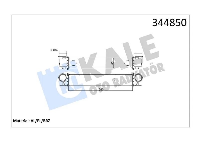 KALE RADYATOR TURBO RADYATÖRÜ INTERCOOLER KALE 344850