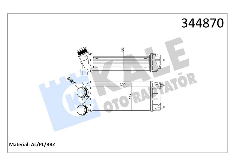 KALE RADYATOR TURBO RADYATÖRÜ INTERCOOLER KALE 344870