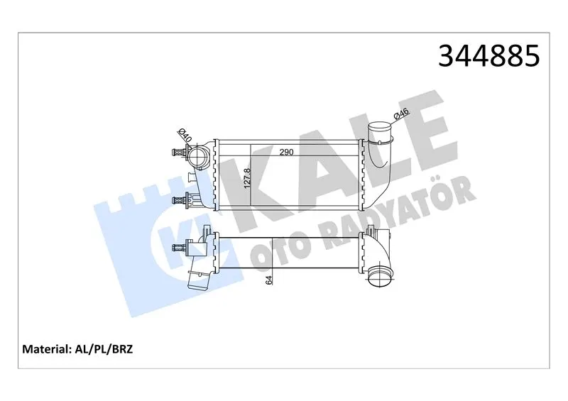 KALE RADYATOR TURBO RADYATÖRÜ INTERCOOLER KALE 344885