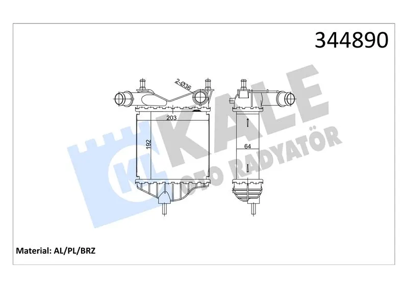 KALE RADYATOR TURBO RADYATÖRÜ INTERCOOLER KALE 344890