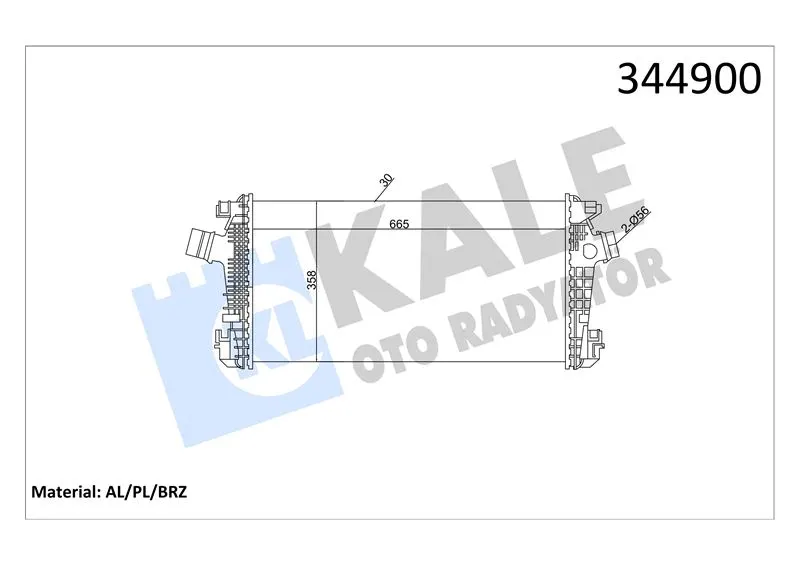 KALE RADYATOR TURBO RADYATÖRÜ INTERCOOLER KALE 344900