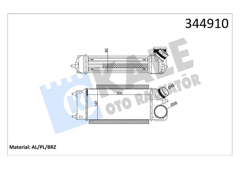 KALE RADYATOR TURBO RADYATÖRÜ INTERCOOLER KALE 344910