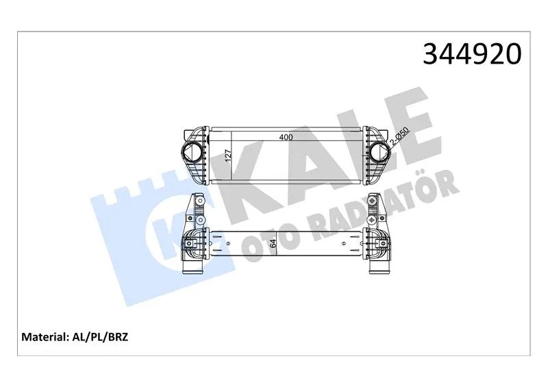 KALE RADYATOR TURBO RADYATÖRÜ INTERCOOLER KALE 344920