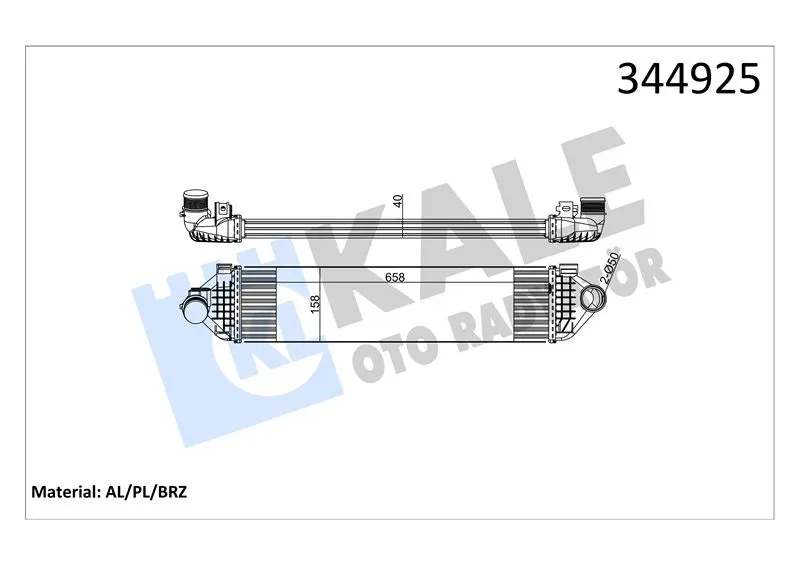 KALE RADYATOR TURBO RADYATÖRÜ INTERCOOLER KALE 344925