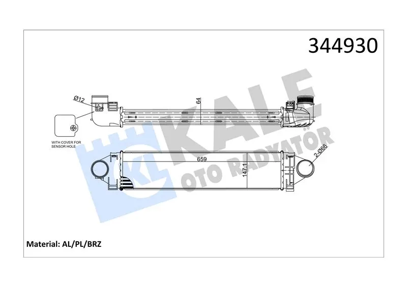 KALE RADYATOR TURBO RADYATÖRÜ INTERCOOLER KALE 344930