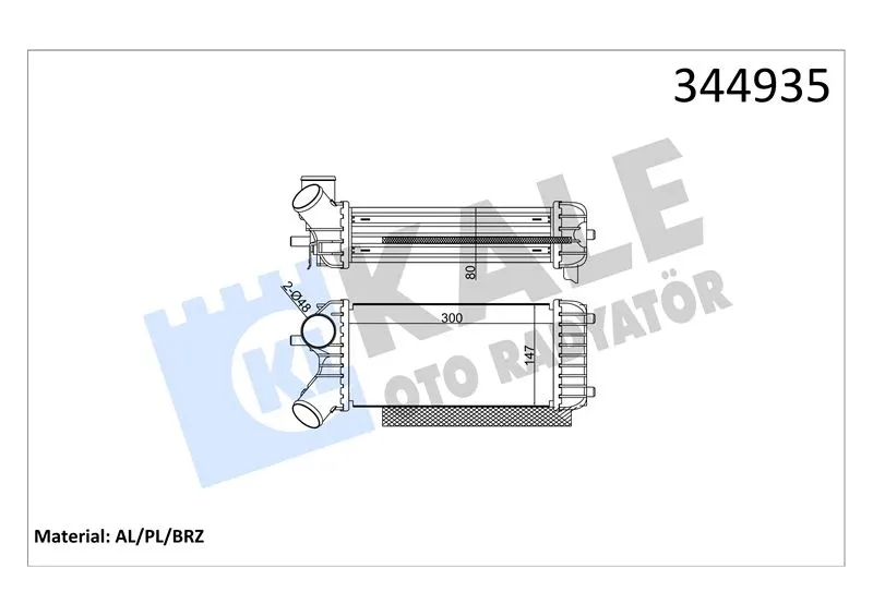 KALE RADYATOR TURBO RADYATÖRÜ INTERCOOLER KALE 344935