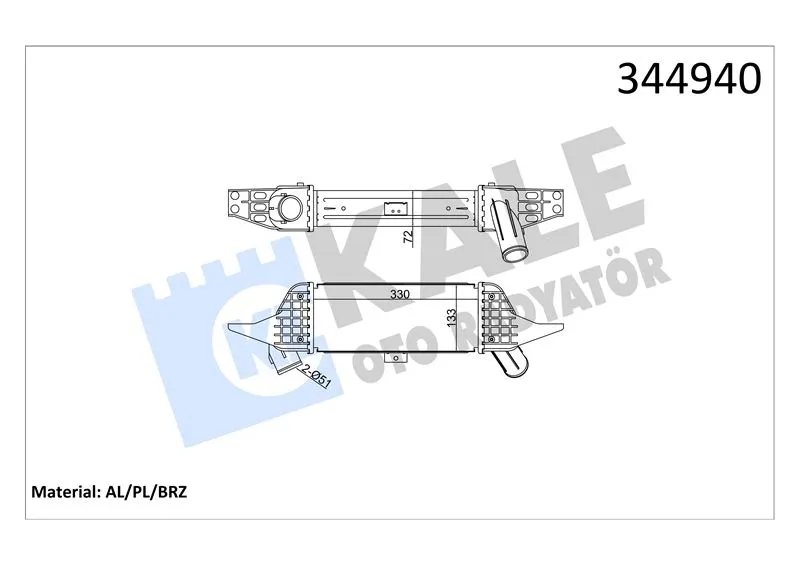 KALE RADYATOR TURBO RADYATÖRÜ INTERCOOLER KALE 344940
